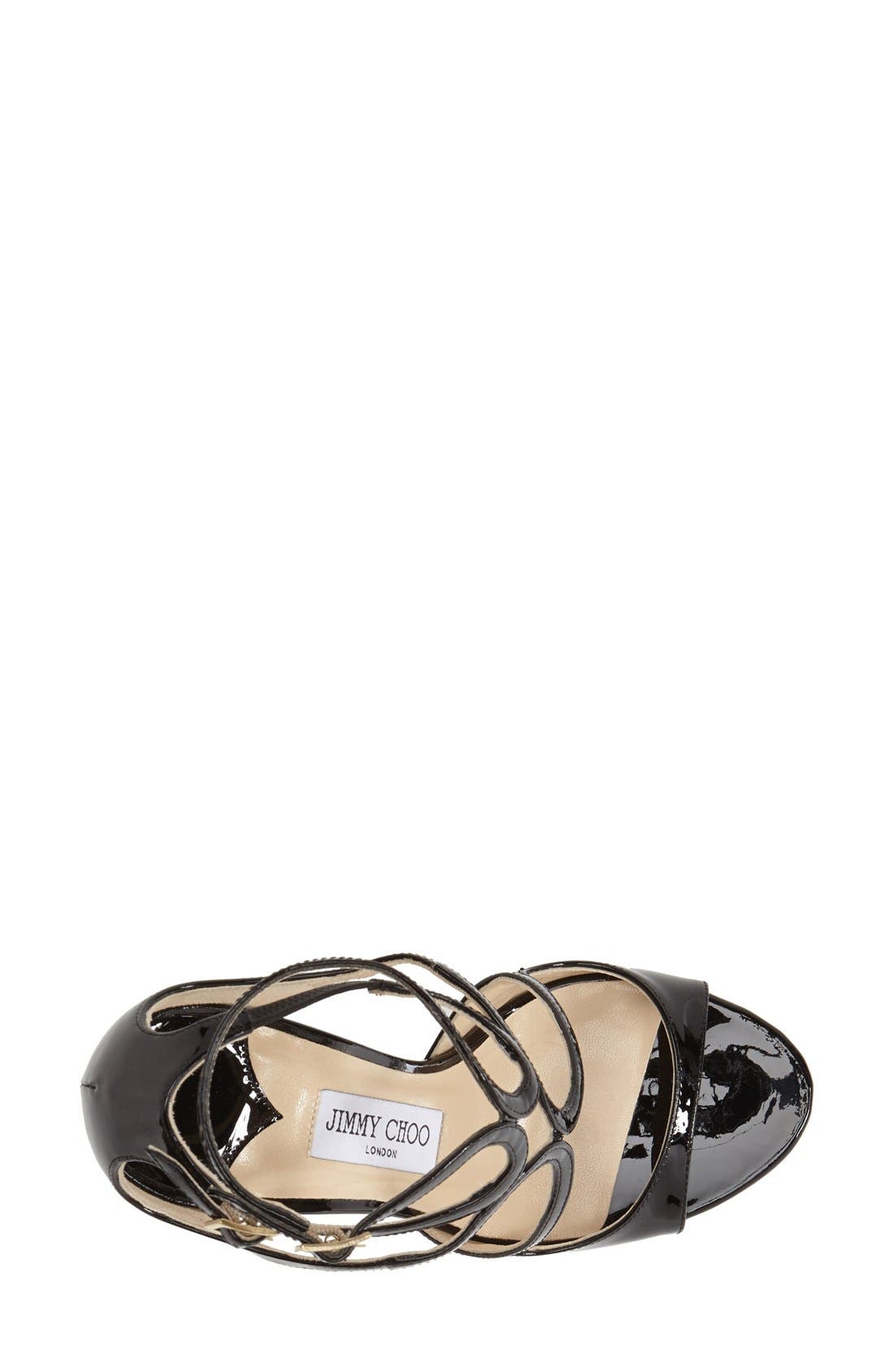 Jimmy Choo Lang Patent Sandal, Alternate, color, 