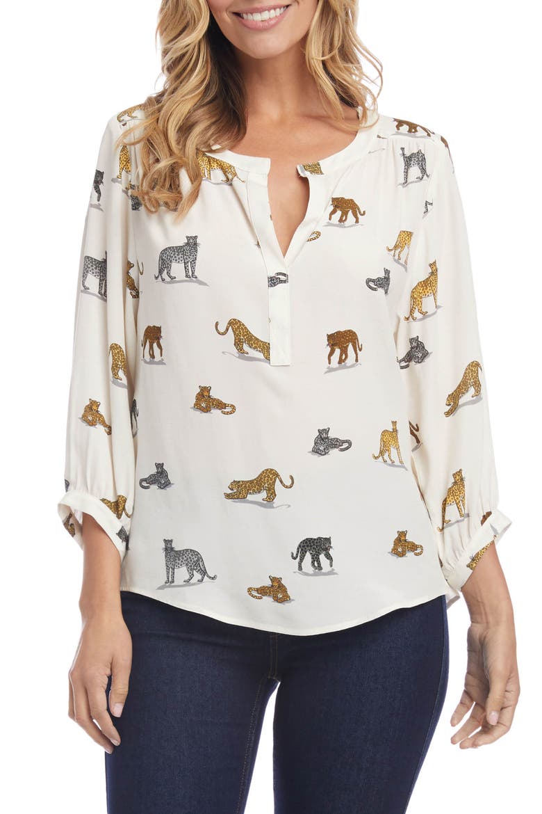 Cheetah Print Blouse, Main, color, PRINT