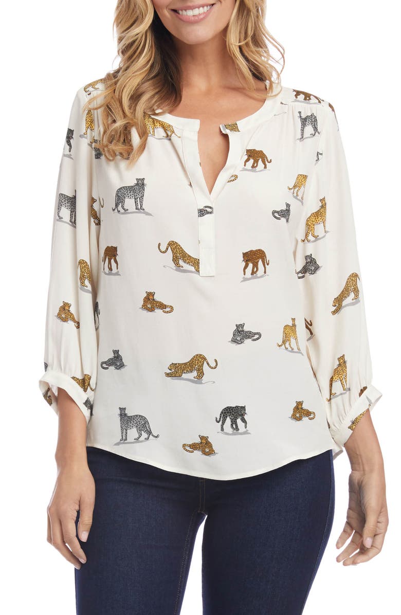 Karen Kane Cheetah Print Blouse, Main, color,