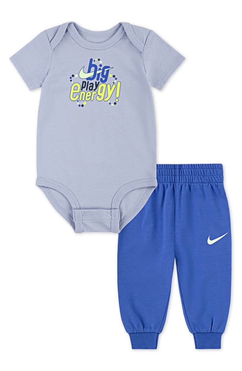 Nike Play For All Bodysuit & Joggers Set, Main, color, Comet Blue