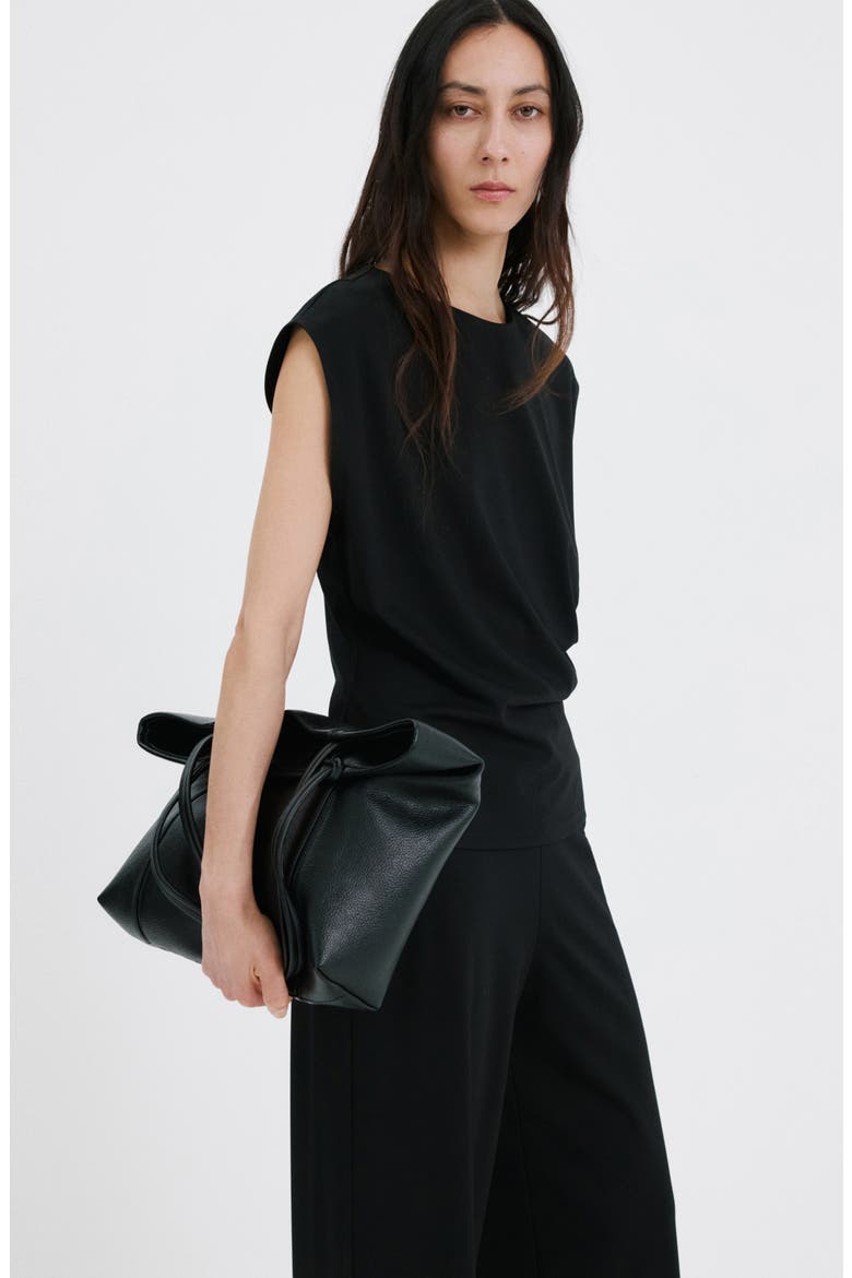 Pleated Top, Alternate, color, BLACK