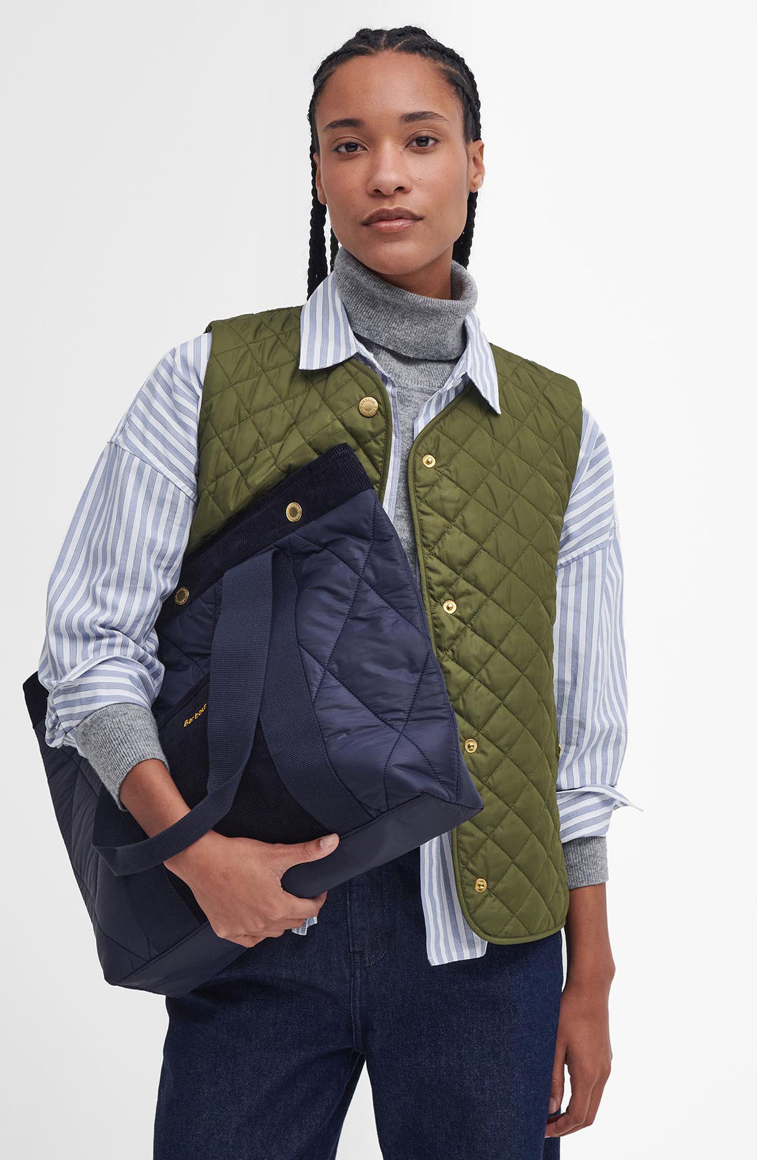 Barbour Healy Mixed Media Tote, Alternate, color, Navy