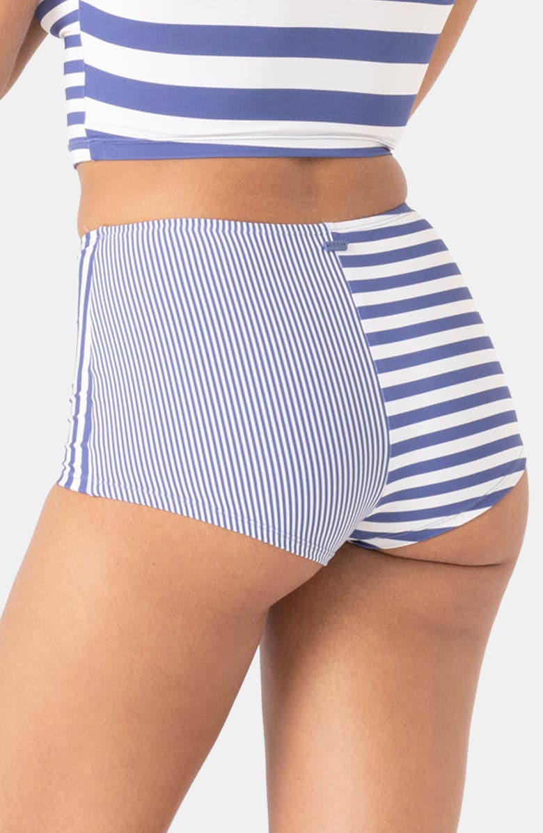 Roxy Stripe Out Short Bikini Bottoms, Alternate, color, Bijou Blue