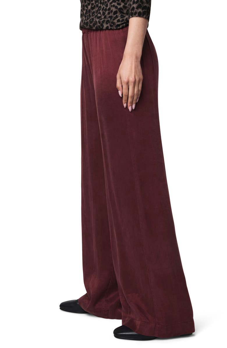 Splendid Serena Satin Pull-On Pants, Alternate, color, Rosewood