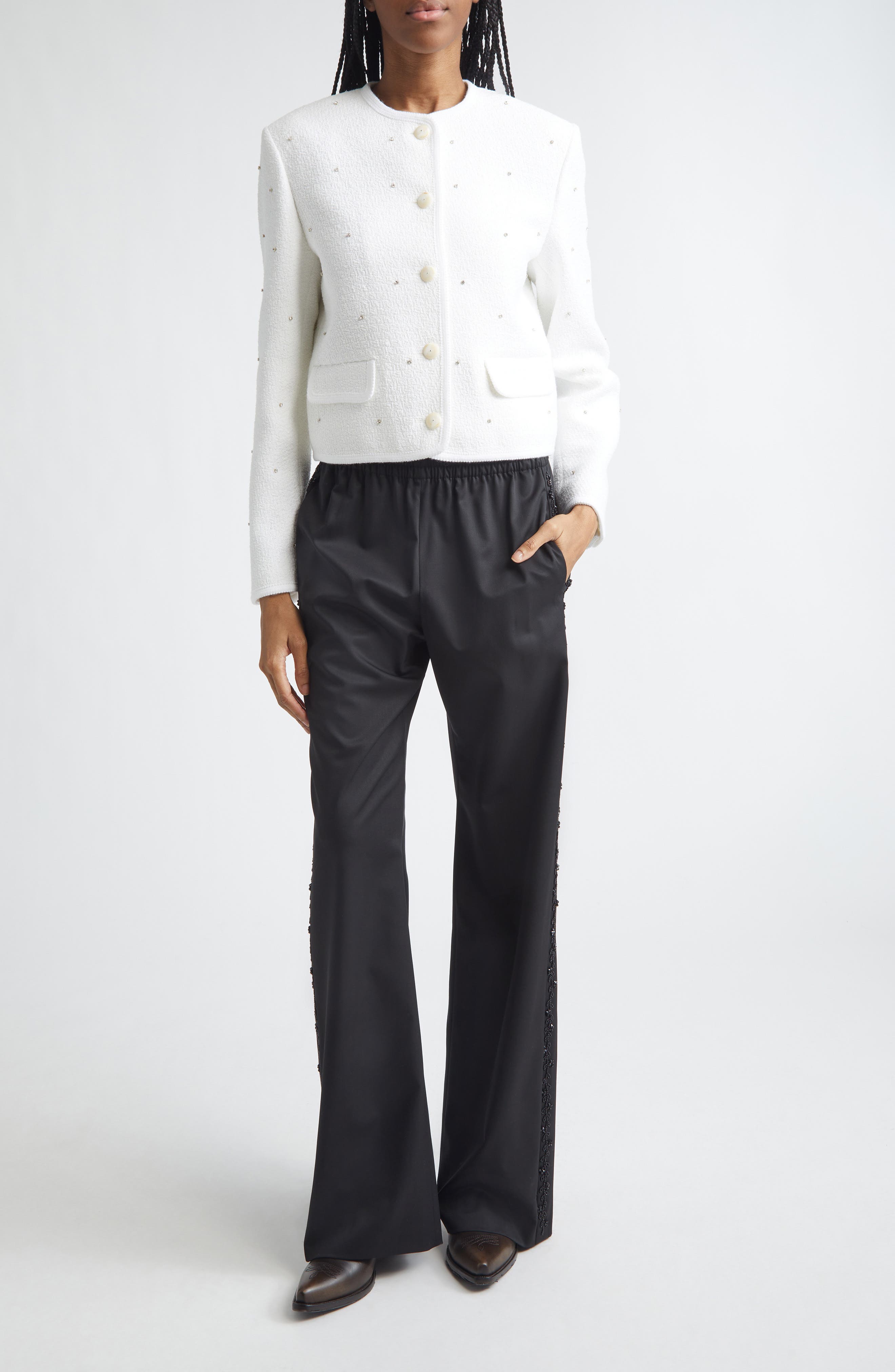 Rhinestone Boxy Boucle Jacket - image 2