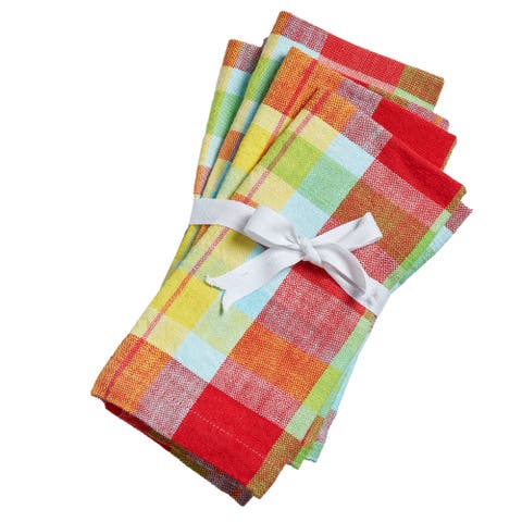 Fresh Pick Plaid Napkin S/4 Multi Cotton Summer