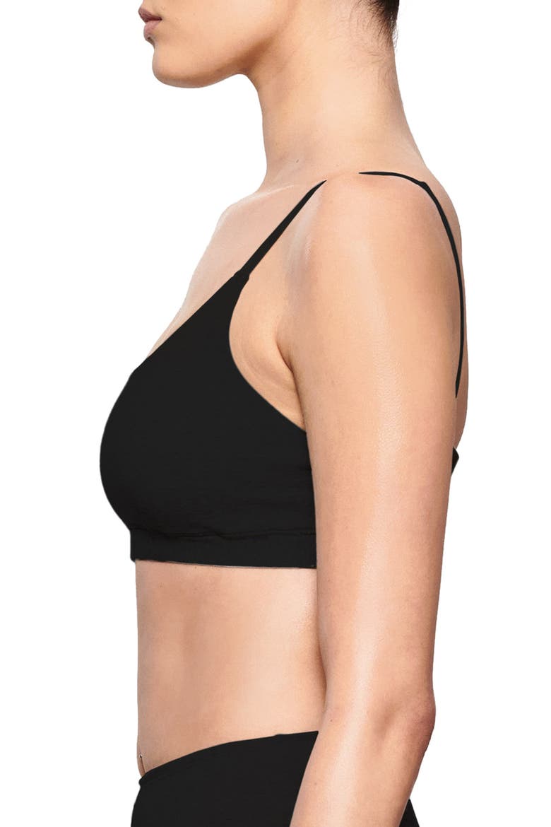 Stretch Cotton Jersey Scoop Bralette, Alternate, color, SOOT