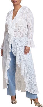 ELOQUII Lace Ruffle Duster