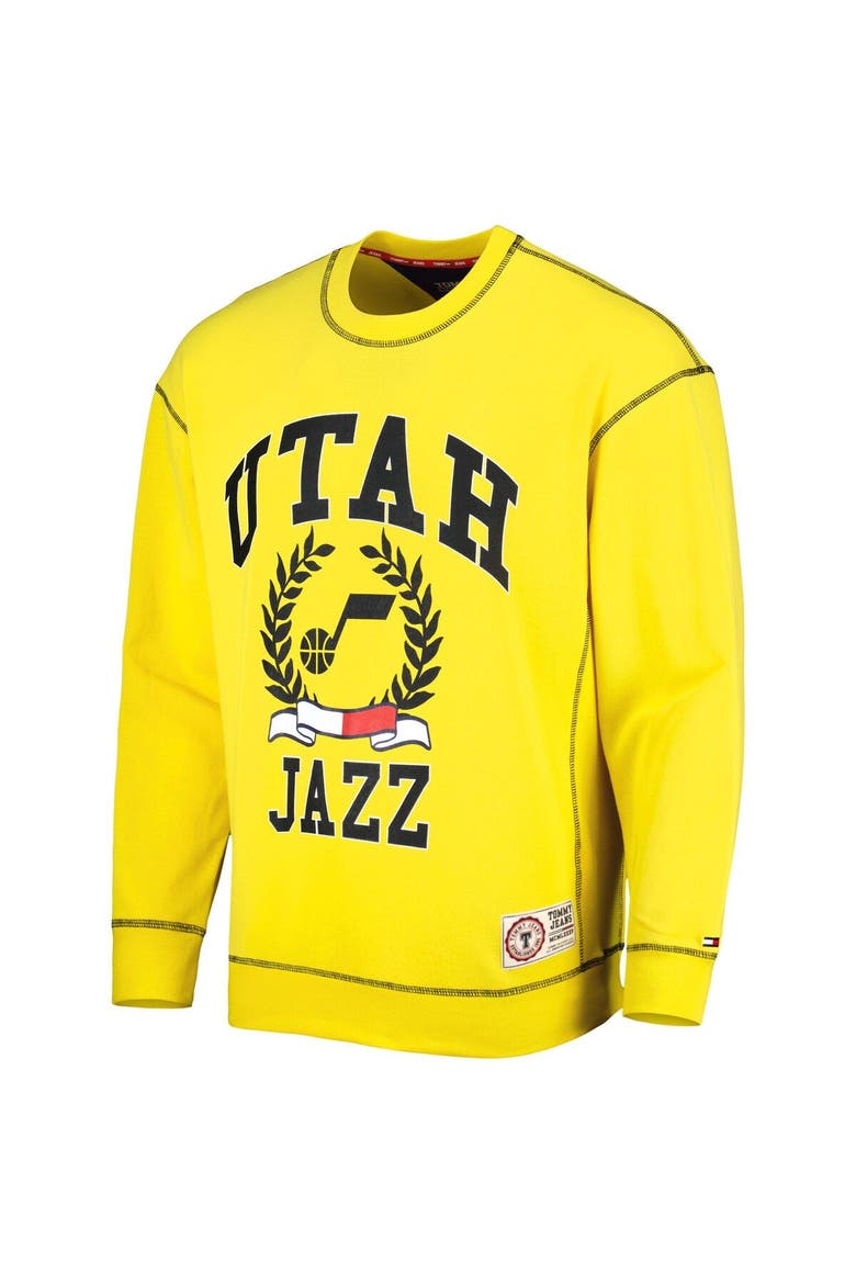 Men's Tommy Jeans Gold Utah Jazz Peter French Terry Pullover Sweatshirt, Alternate, color, Yellow