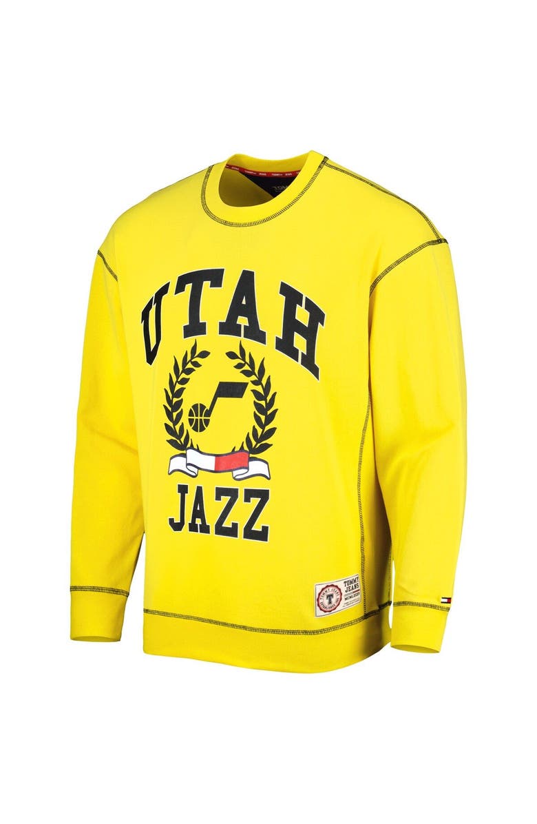 TOMMY JEANS Men's Tommy Jeans Gold Utah Jazz Peter French Terry Pullover Sweatshirt, Alternate, color, Yellow