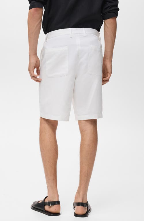 Mango Elastic Waist Shorts In White