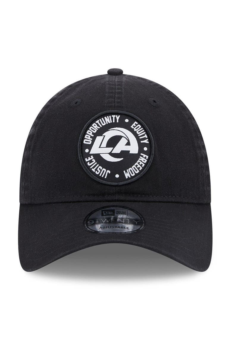 Men's New Era Black Los Angeles Rams 2022 Inspire Change  9TWENTY Adjustable Hat, Alternate, color, Black