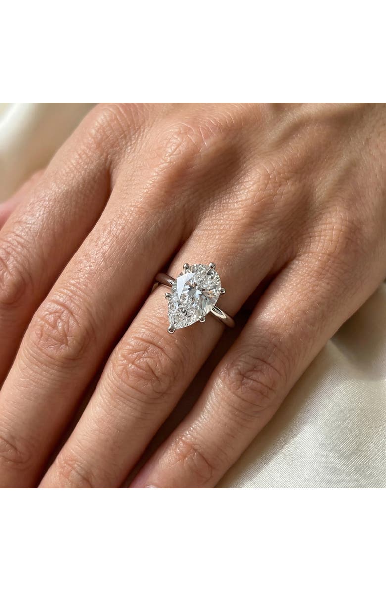Bliss Diamond Certified 5Ct Pear Solitaire Diamond Engagement Ring 14k Gold or PT Lab Grown, Alternate, color, 14K Yellow Gold