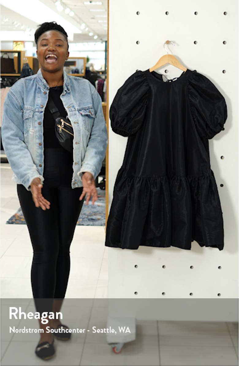 Alexa Puff Sleeve Faille Babydoll Dress, sales video thumbnail