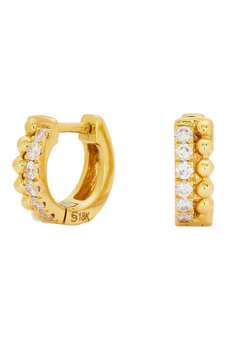 Tiia 18k Gold Diamond Huggie Hoop Earrings, Main, color, 18K YELLOW GOLD