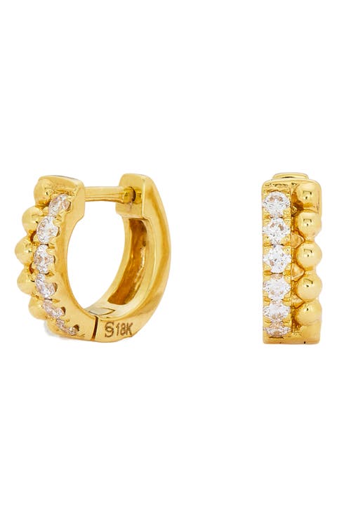 Tiia 18k Gold Diamond Huggie Hoop Earrings