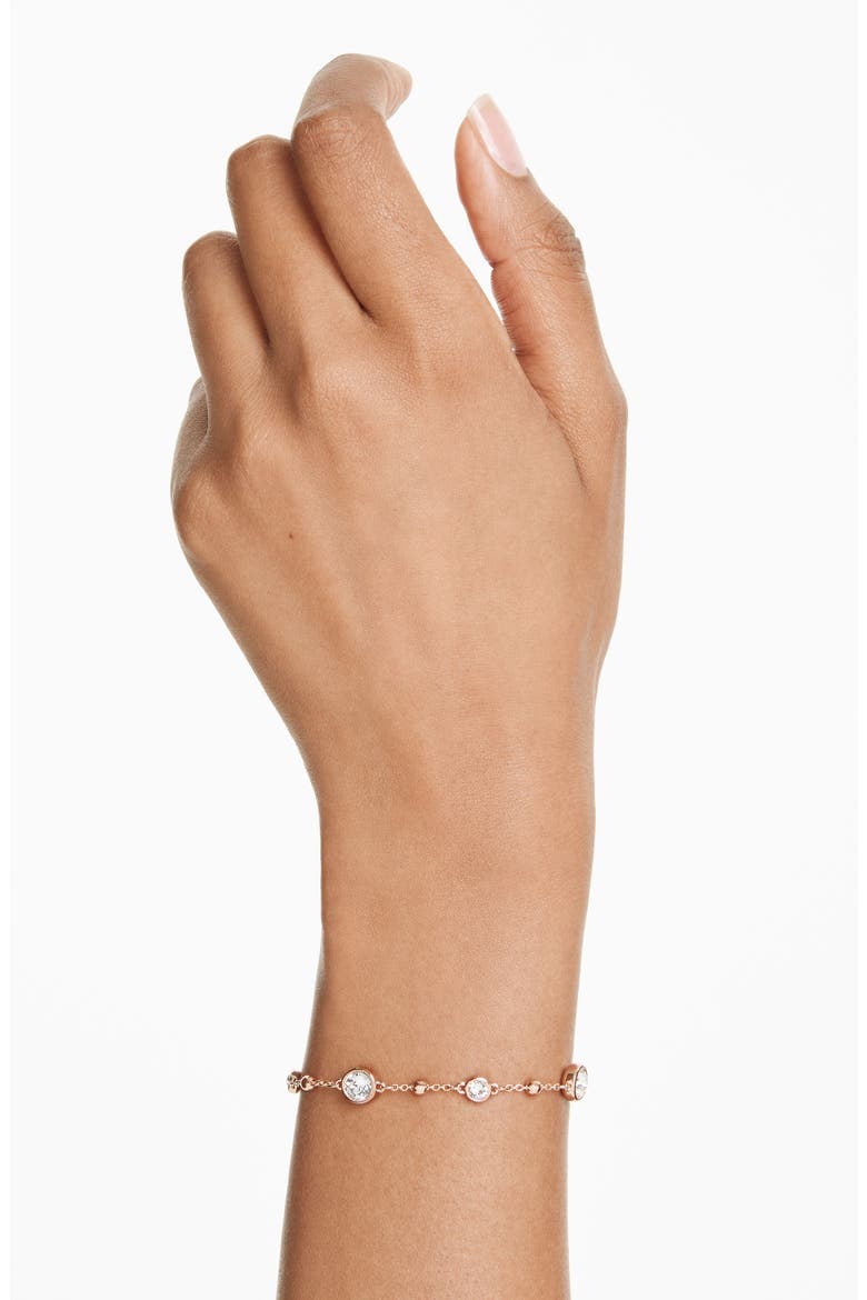 Imber Crystal Station Bracelet, Alternate, color, ROSE GOLD/ WHITE