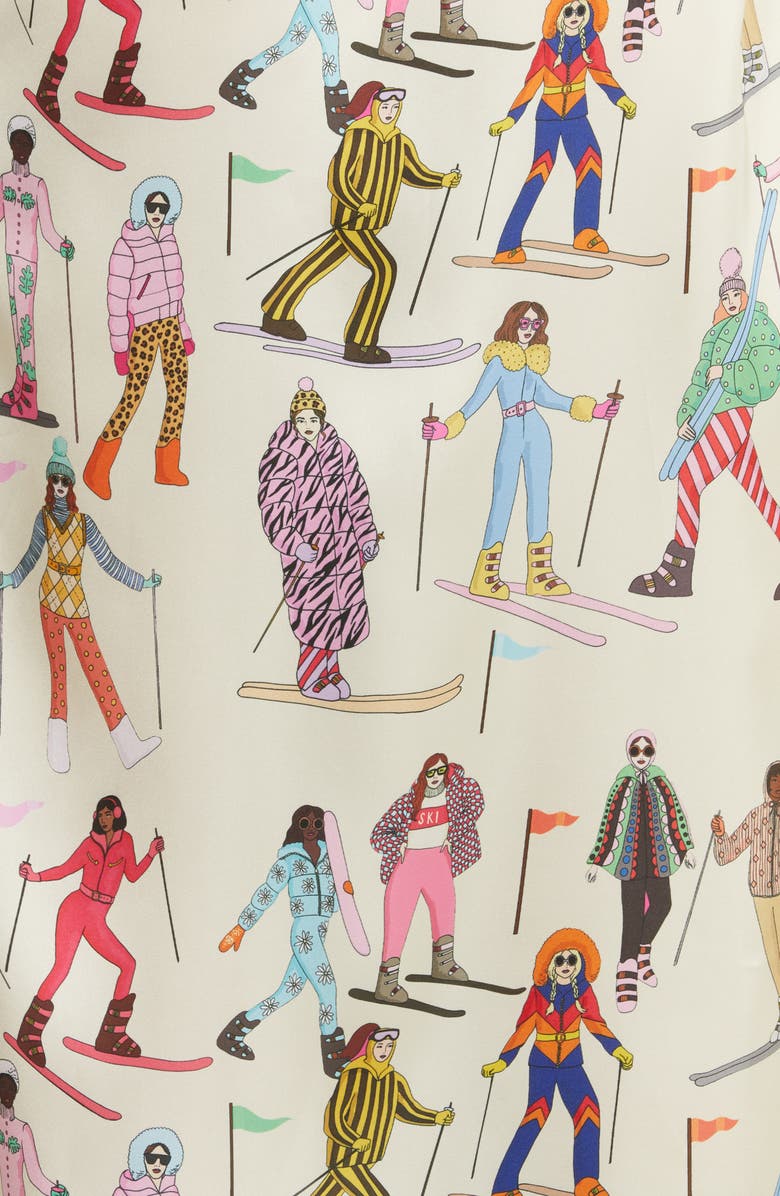 Karen Mabon Skiing Long Satin Robe, Alternate, color, 