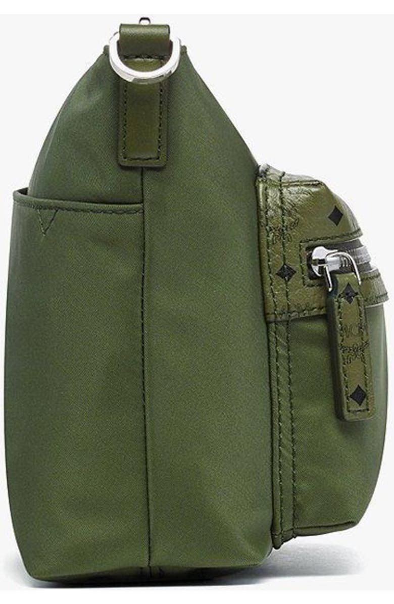 MCM Aren Crossbody in Nylon and Leather, Alternate, color, Khaki Moss