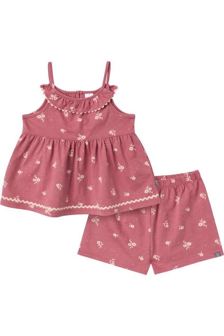 2-Piece Baby Girls Medium Rose Bouquet Ruffle Top and Shorts Set, Main, color, Rose Bouquet