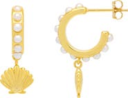 Estella Bartlett Scallop Drop Hoop Earrings