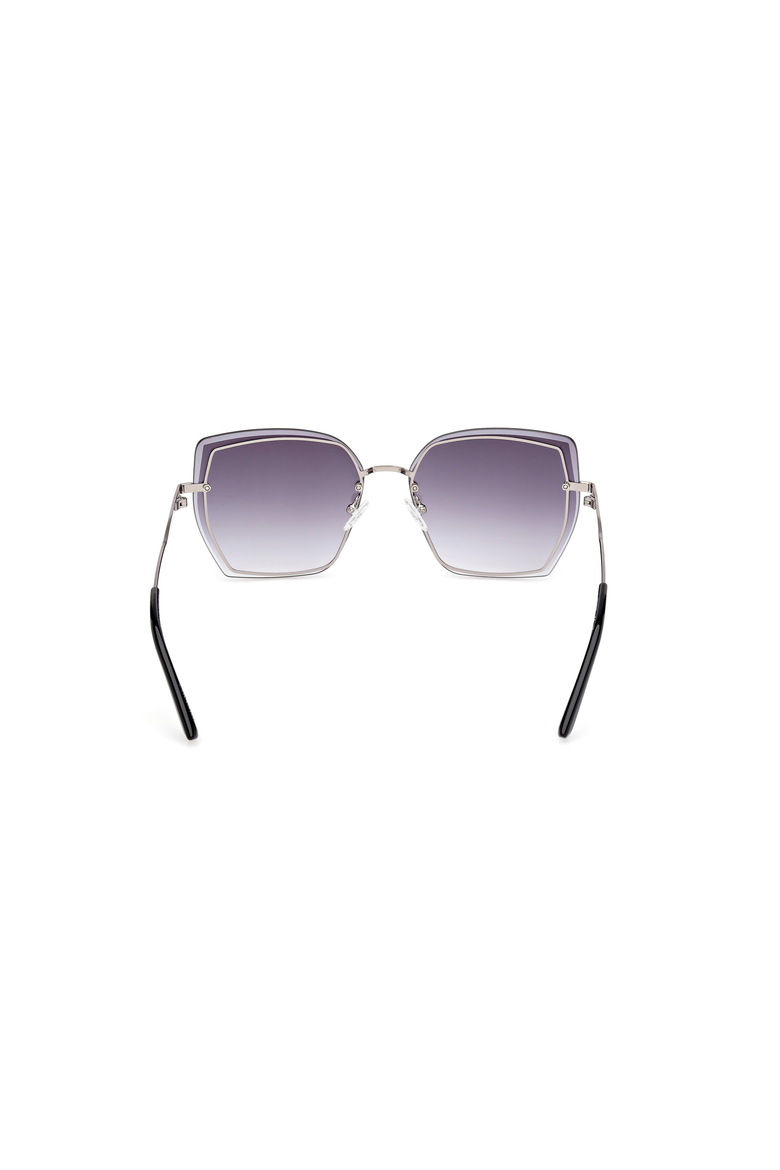 Oversized Square Metal Sunglasses, Alternate, color, Light Nickeltin
