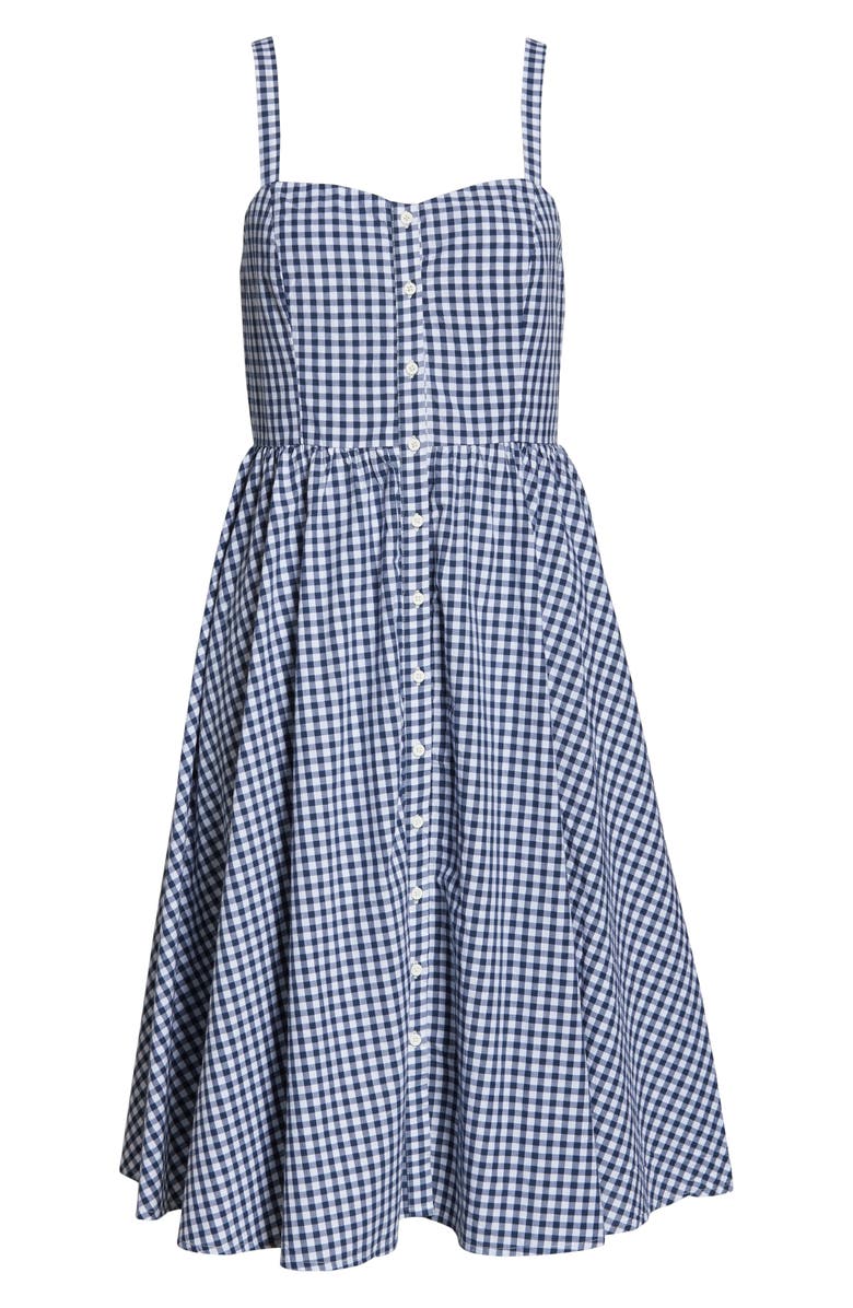 French Connection Gingham Fit & Flare Sundress, Alternate, color, 
