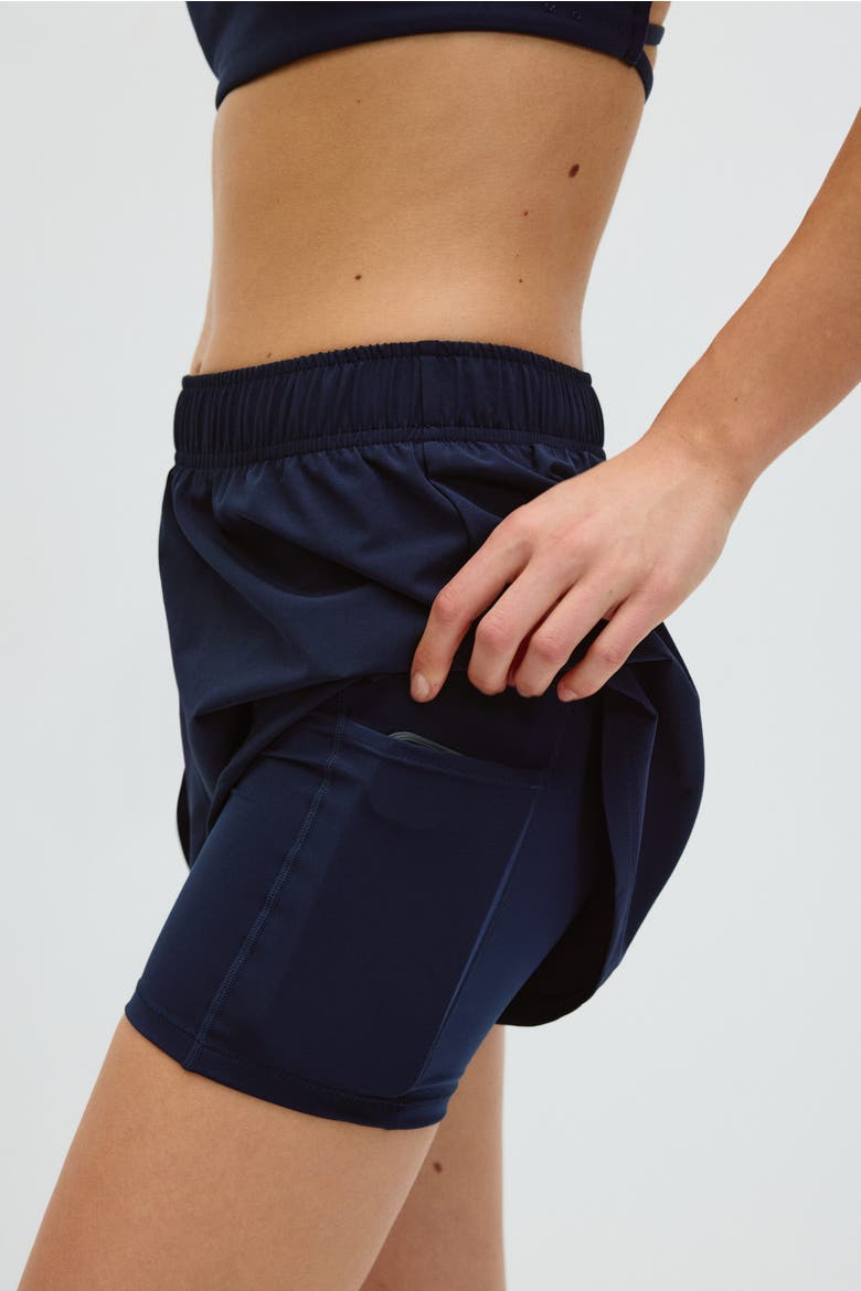 Regular Fit Running Shorts With Drymove, Alternate, color, Navy blue