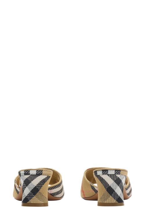 Burberry Sloane Check Slide Sandal In Nude