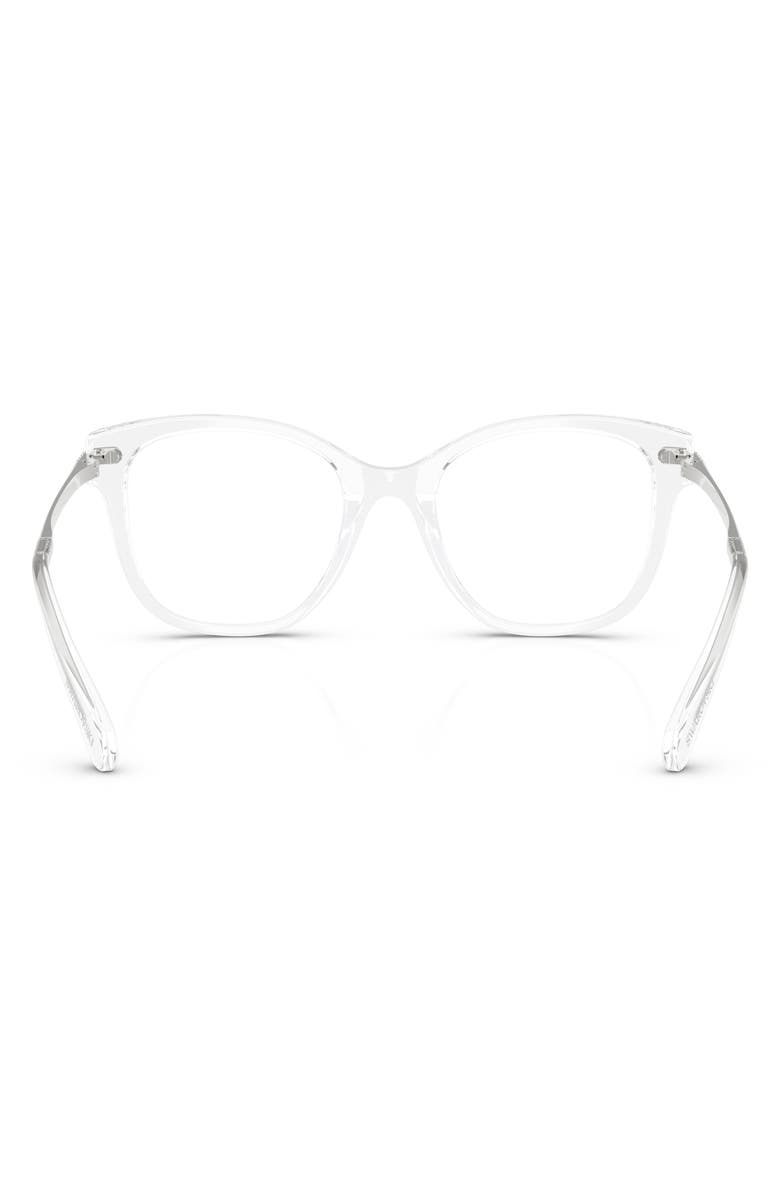 Swarovski 49mm Crystal Embellished Square Optical Glasses, Alternate, color, Transparent/ Demo Lens