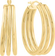 EFFY 14K Yellow Gold Triple Grace Gold Hoops