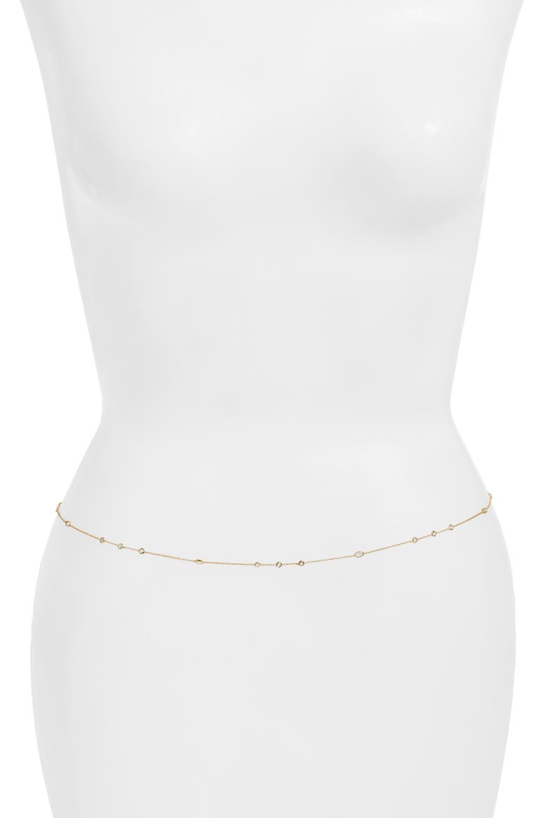 Crystal Station Belly Chain, Main, color, GOLD