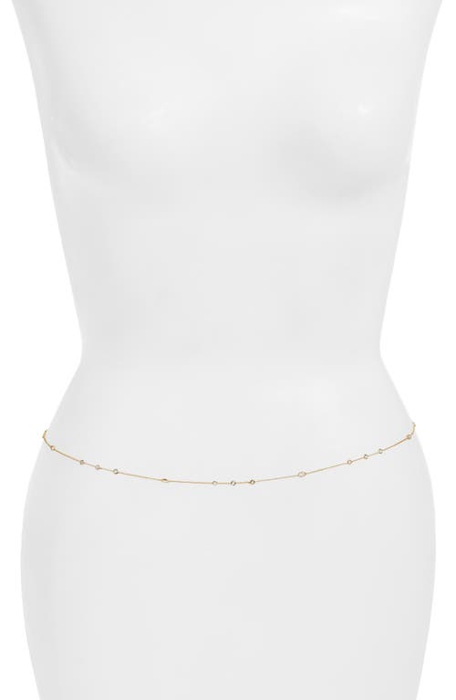 VIDAKUSH Crystal Station Belly Chain in Gold 
