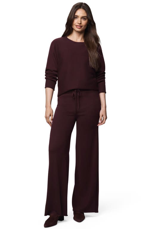 Splendid Georgie Oversize Boat Neck Sweater In Burgundy