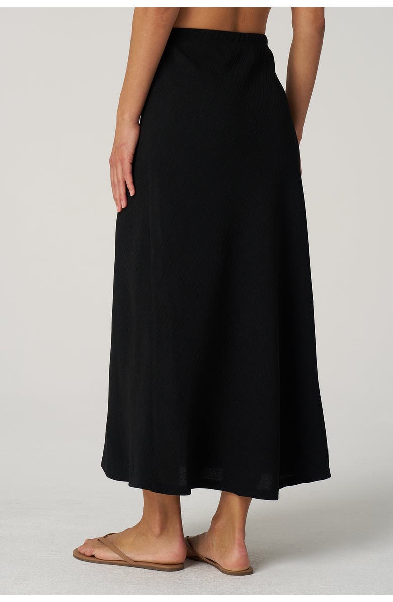 Franne Golde Textured Crepe Bias Midi Skirt, Alternate, color, 