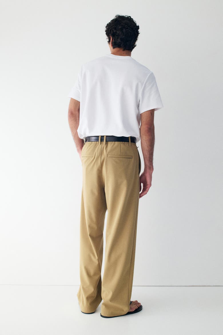 Four-way Stretch Wide-cut Pull-on Pants, Alternate, color, Beige