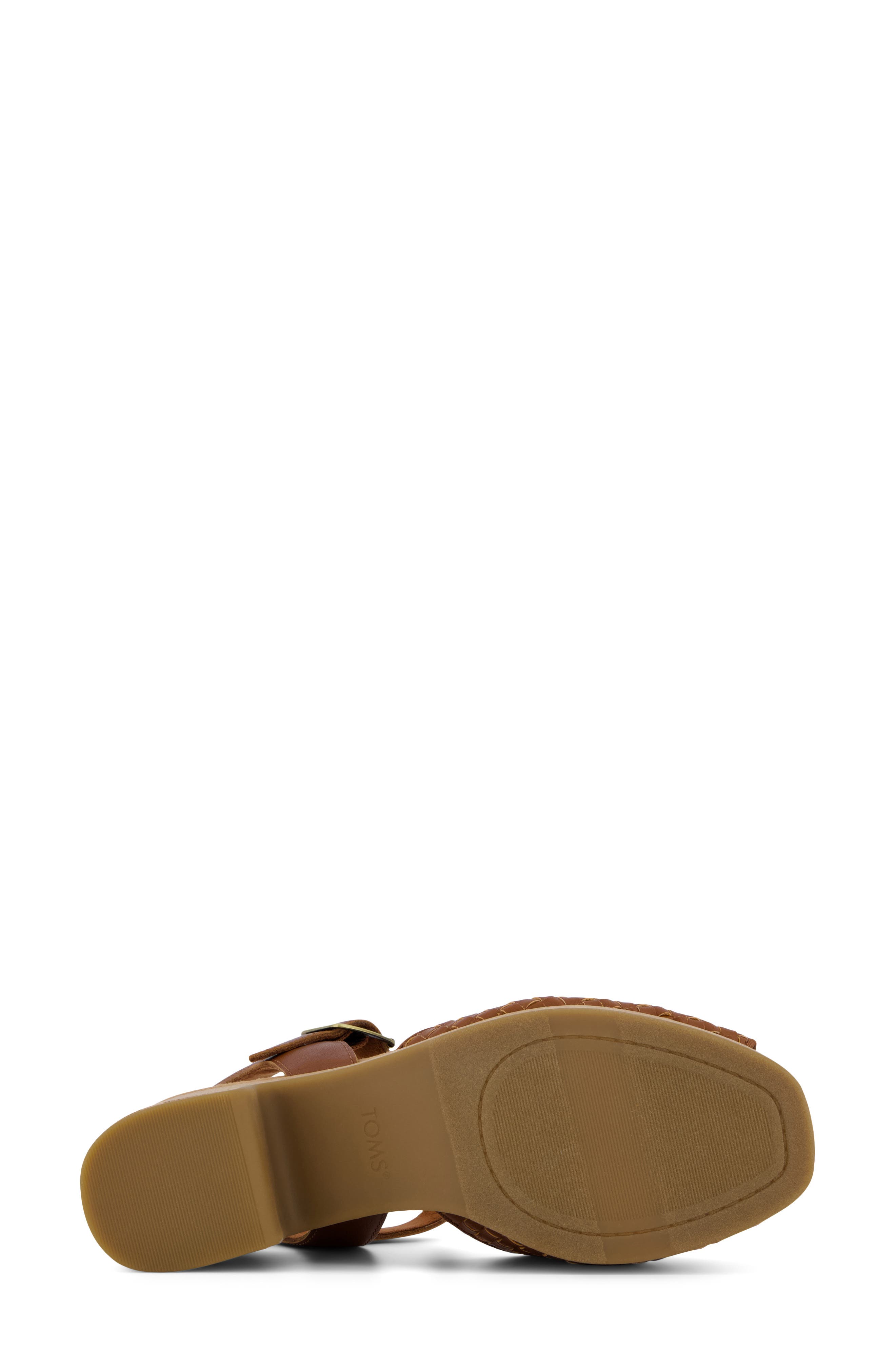 TOMS Isla Peep Toe Sandal, Alternate, color, Amber Brown Woven