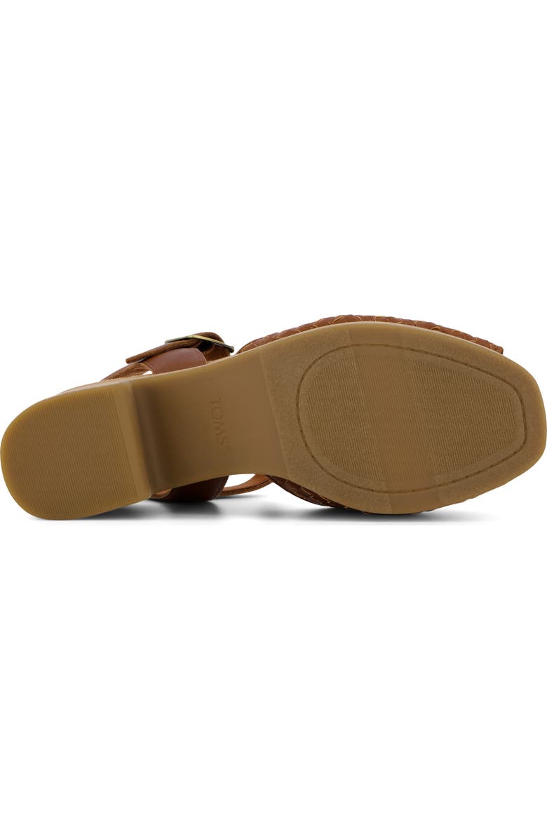 TOMS Isla Peep Toe Sandal, Alternate, color, Amber Brown Woven