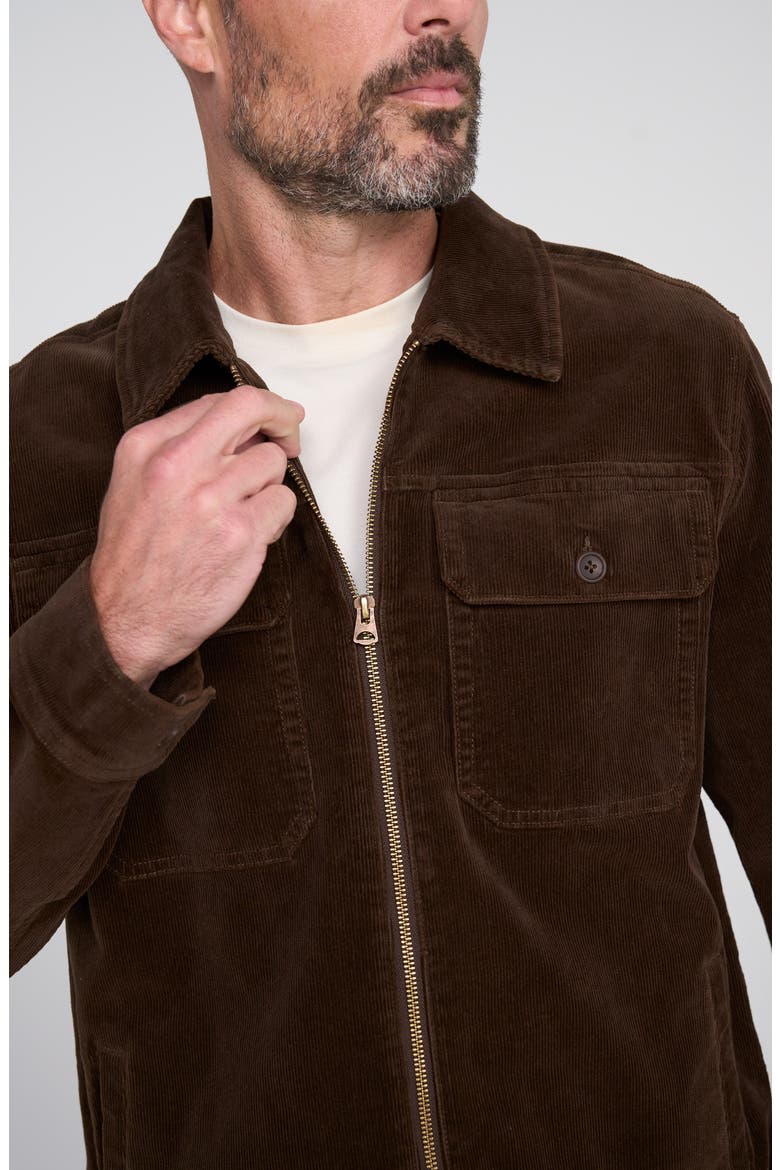 Two-Way Zip Corduroy Jacket, Alternate, color, BROWN