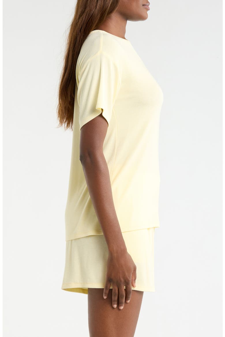 Moonlight Eco Easy Rib Short Pajamas, Alternate, color, YELLOW FLAN