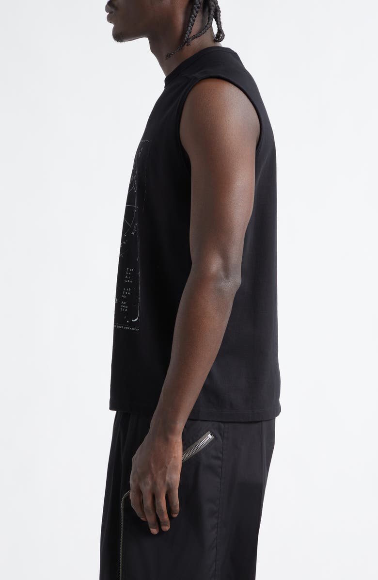 Rick Owens Brad Graphic Muscle Tank, Alternate, color, Black/ Milk