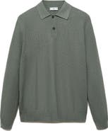 MANGO Long Sleeve Piqué Polo