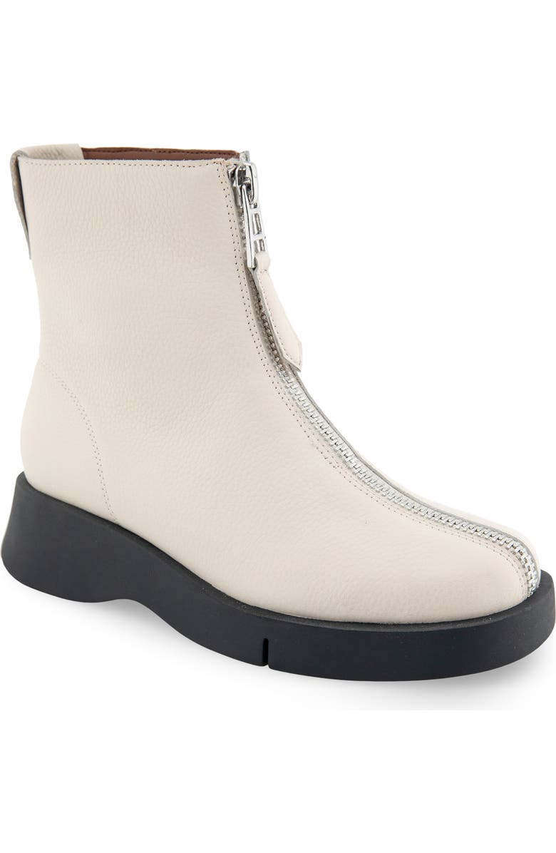 Aerosoles Francis Zip-Up Bootie, Main, color, Eggnog Pebbled Leather