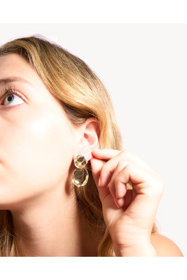 Lalo Earrings, Alternate, color, Brass