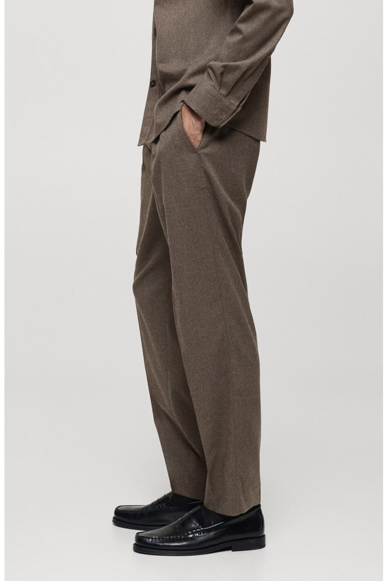 Pleated Regular Fit Flannel Pants, Alternate, color, MINK GREY