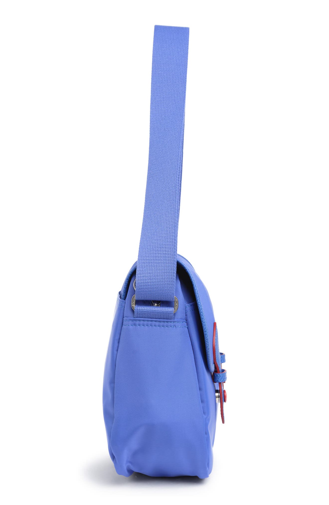 Nylon Messenger Shoulder Bag, Alternate, color, MYOSOTIS