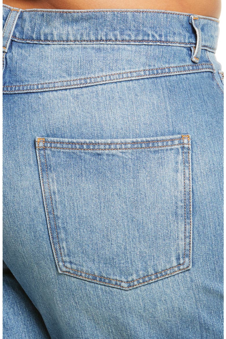 Curve Ripped High Waist Mom Jeans, Alternate, color, MEDIUM BLUE