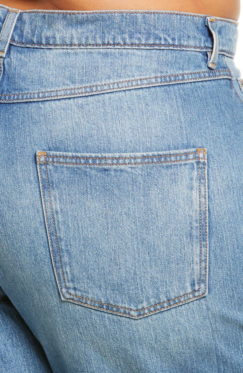 ASOS DESIGN Curve Ripped High Waist Mom Jeans, Alternate, color, 