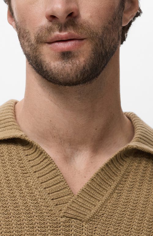 Mango Structured Cotton Polo Sweater In Neutral