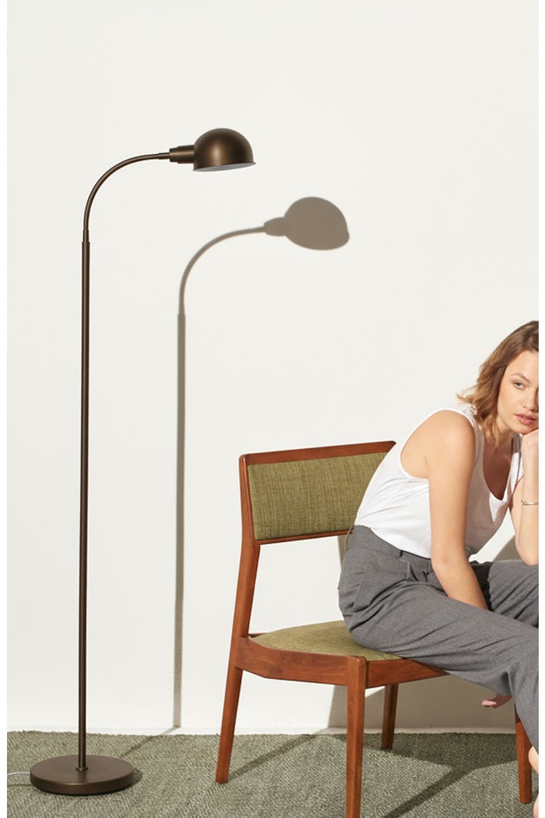 Regent 68" Adjustable Gooseneck LED Floor Lamp with Bronze Finish, Bulb Included, Alternate, color, Bronze